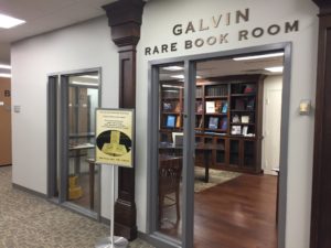 Door to Galvin Rare Book Reading Room