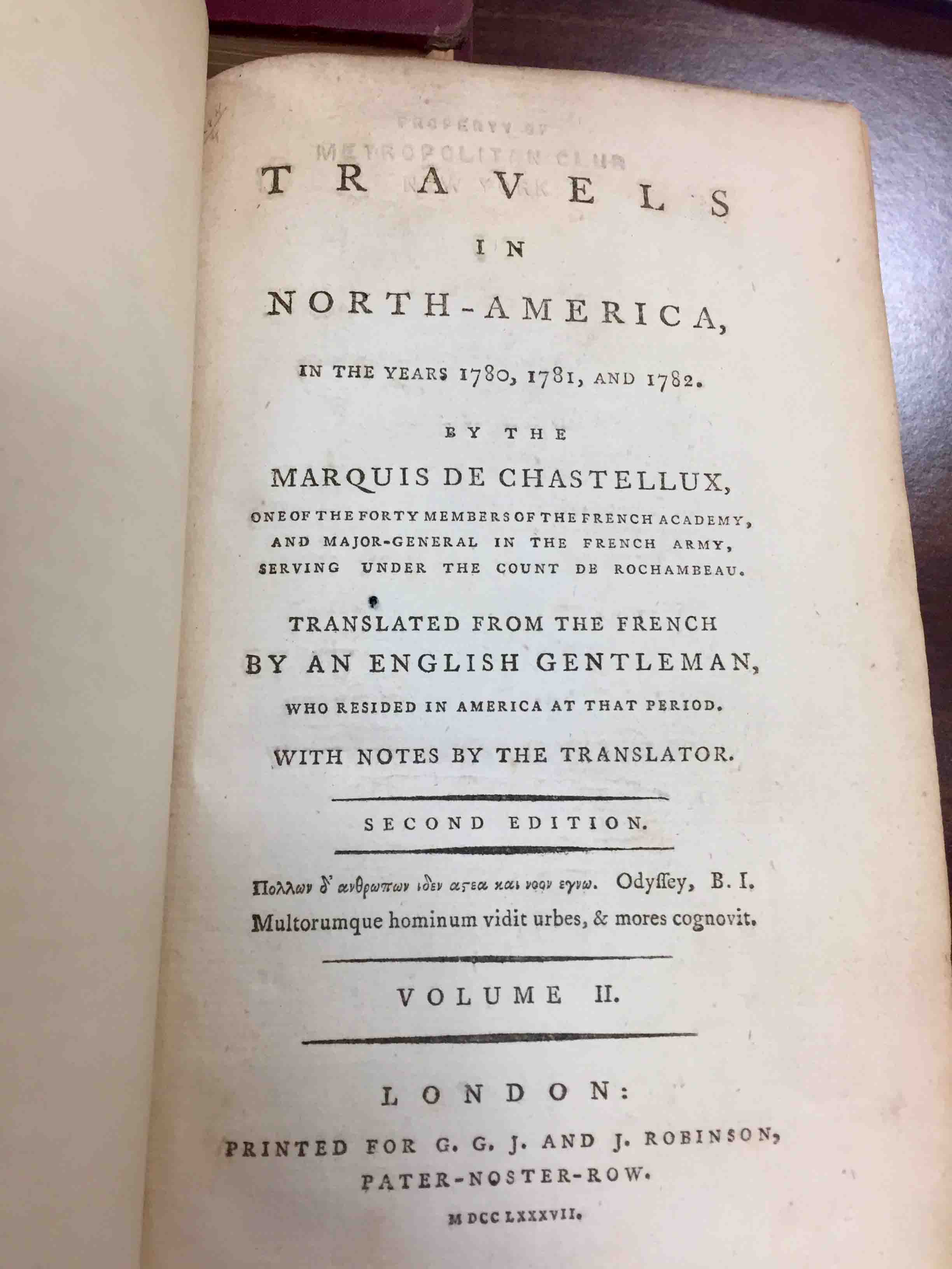 title page from Chastellux 