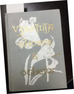 Cover image of Ghosts of Virginia, grey with white flowers.